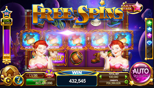 Free-spins bonus screen