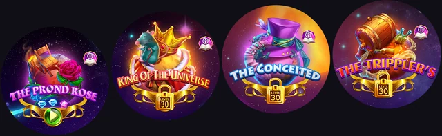 Rose, king, conceited man and tippler game-entry icons