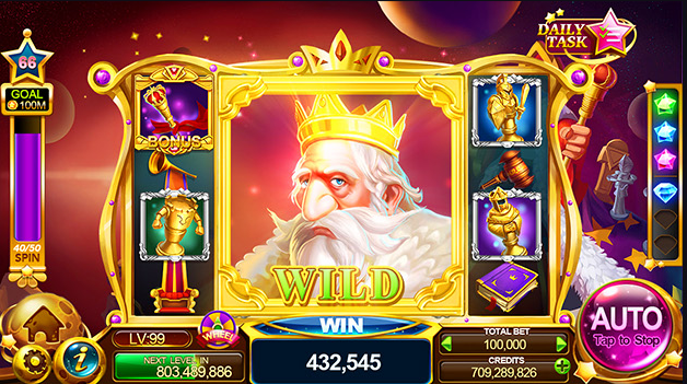 King-themed reels with a large wild character