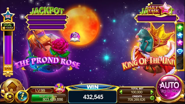 Rose and king-themed game presentation