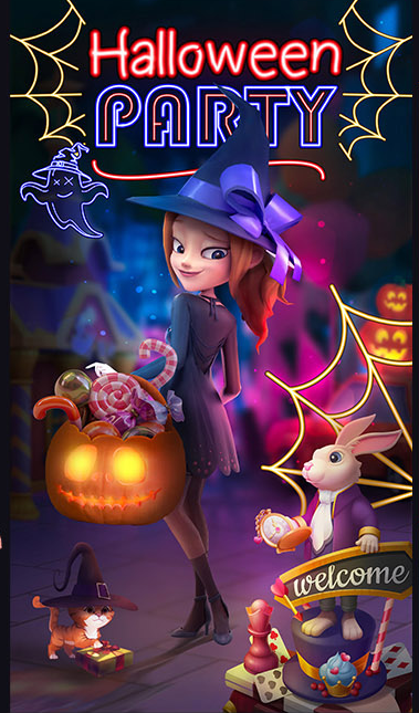 Halloween character and seasonal promotional composition