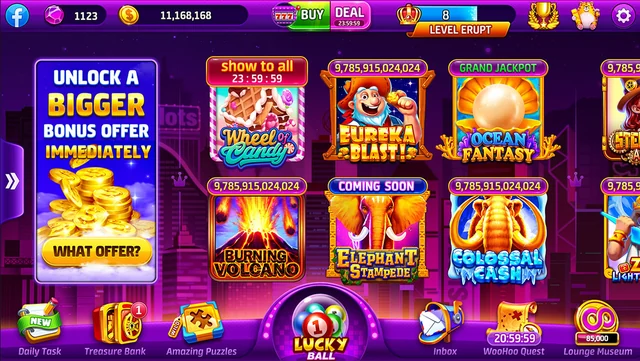 Woohoo Slots lobby and game-entry tiles