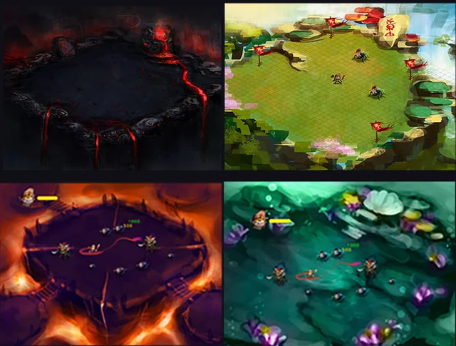 Four arena environment variations